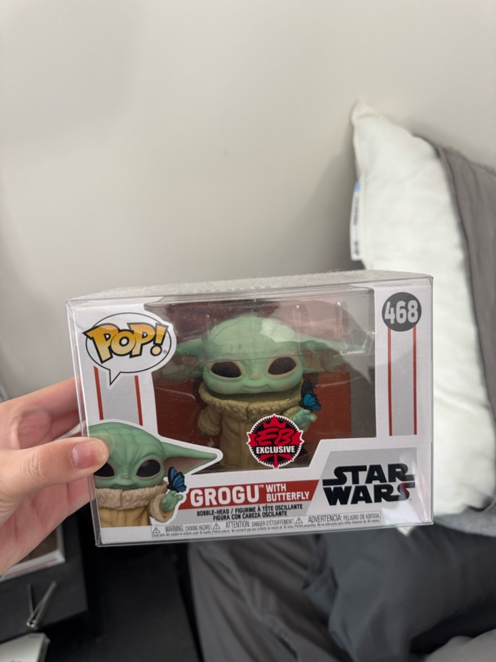 Funko Grogu with Blue Butterfly - Green Pop! Figure #468